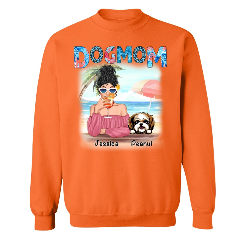 Dog Mom Summer Patterned Personalized Shirt