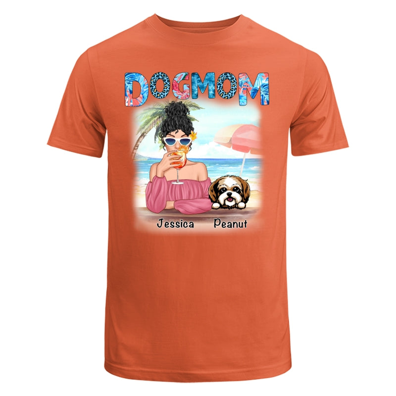 Dog Mom Summer Patterned Personalized Shirt