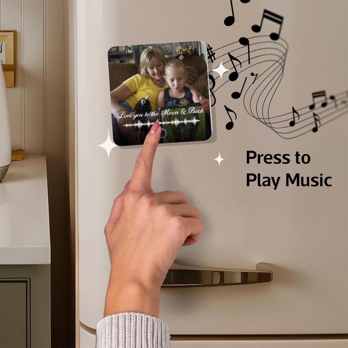 Custom Photo & Voice Record Memo Unique Keepsake Personalized Music Fridge Magnet