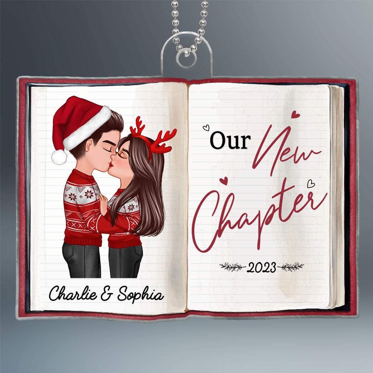 Doll Couple Kissing New Chapter Lovestory Personalized Acrylic Ornament
