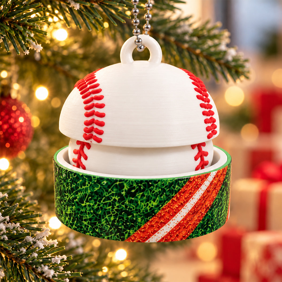 Custom Baseball Cute Dumpling - Personalized 3D Printed Baseball Figurine Ornament - Christmas Gift for Daughter, Son, Grandkids