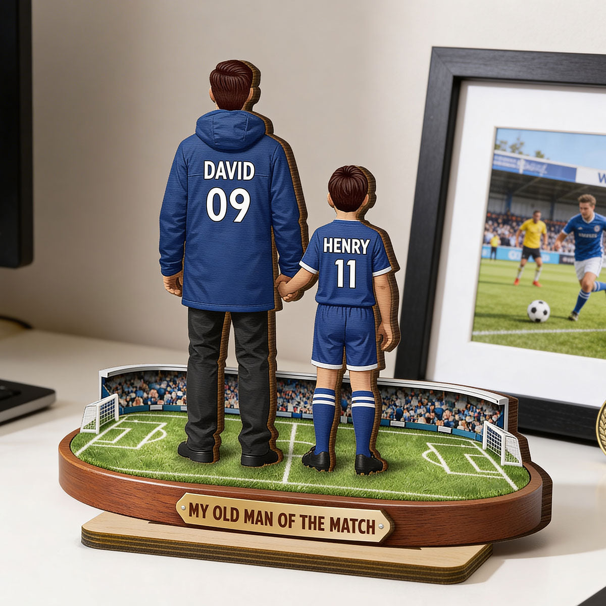 My Old Man Of The Match - Personalised 2-Layered Wooden Plaque - UK Father's Day Gift For Football Dad