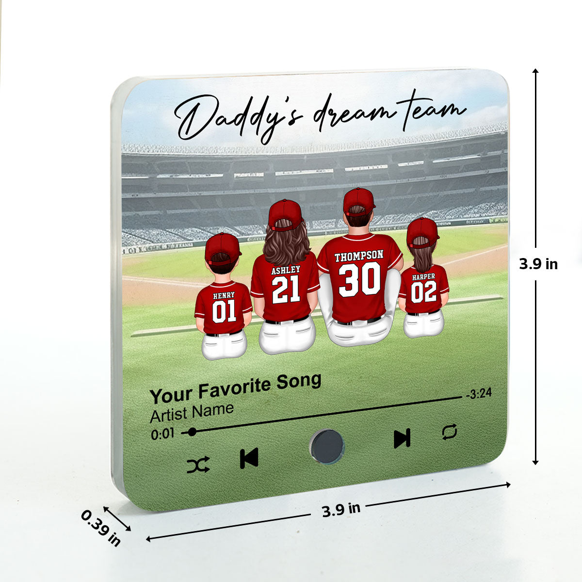We Caught The Best Dad Man & Kids Sitting Personalized Music Fridge Magnet