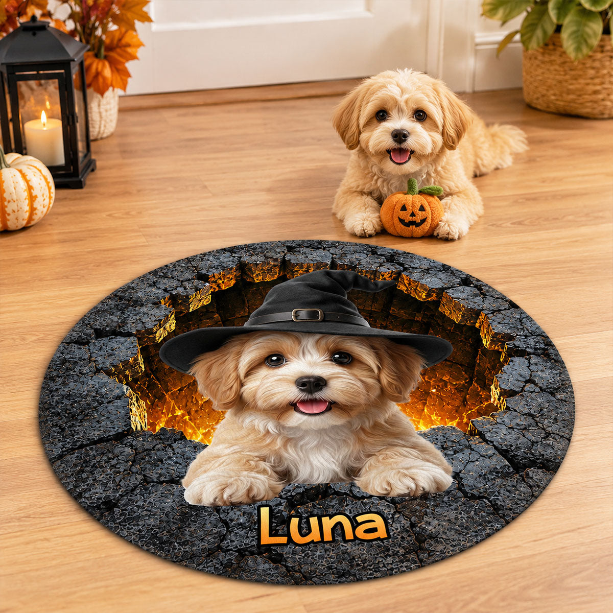 Trending Cute Dog Cat - Personalized Doormat - Halloween Gift For Dog Mom, Cat Mom