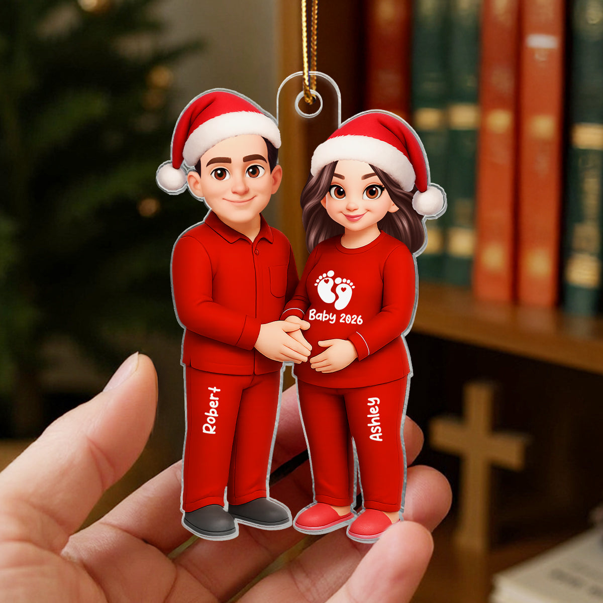 Expecting Parents Christmas Pregnancy Baby Arriving - Personalized Acrylic Ornament