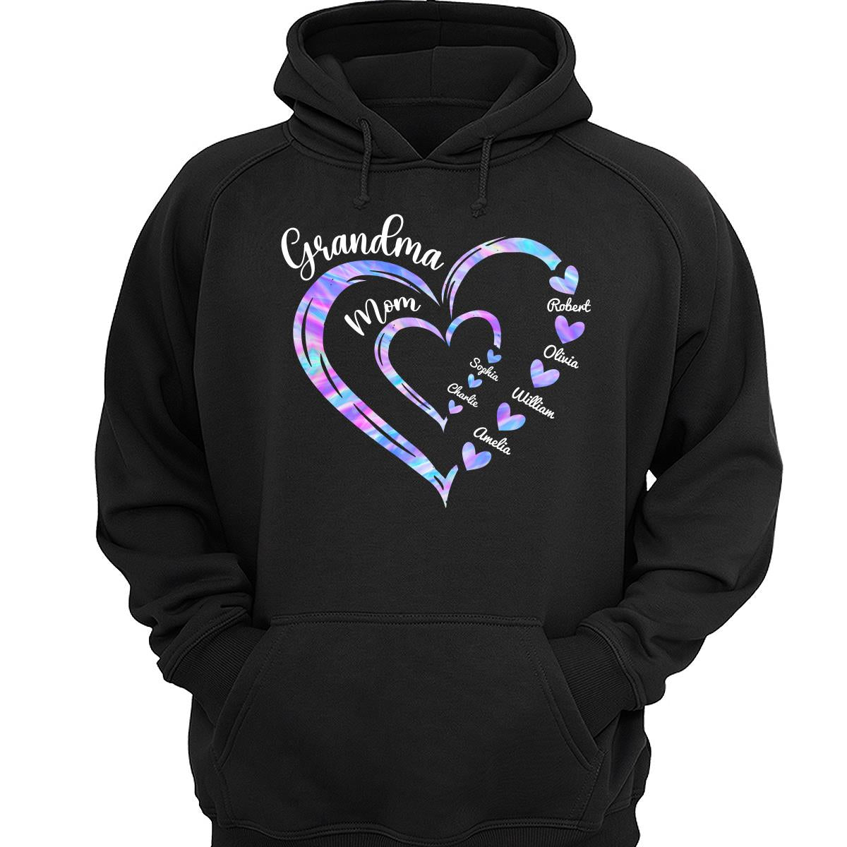 Galaxy Grandma Mom Heart In Heart Personalized Shirt