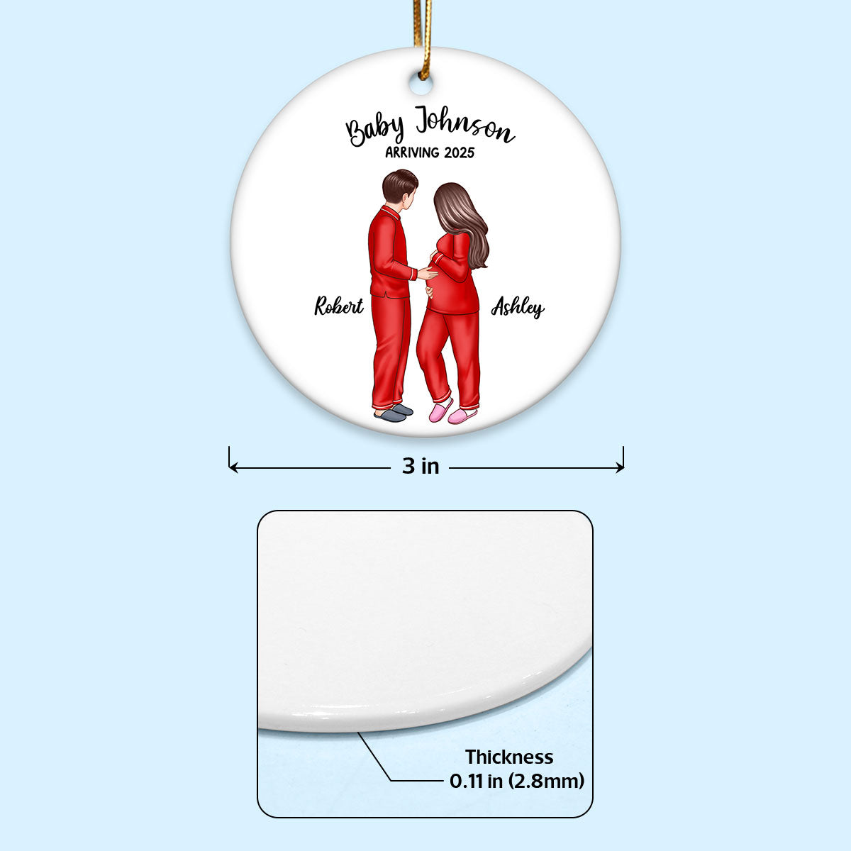 Expecting Parents Christmas Pregnancy - Personalized Ornament - Christmas Gift