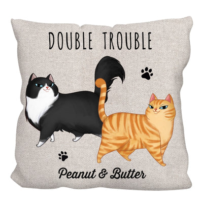 Cartoon Walking Cat Gift For Cat Lover Personalized Pillow (Insert Included)