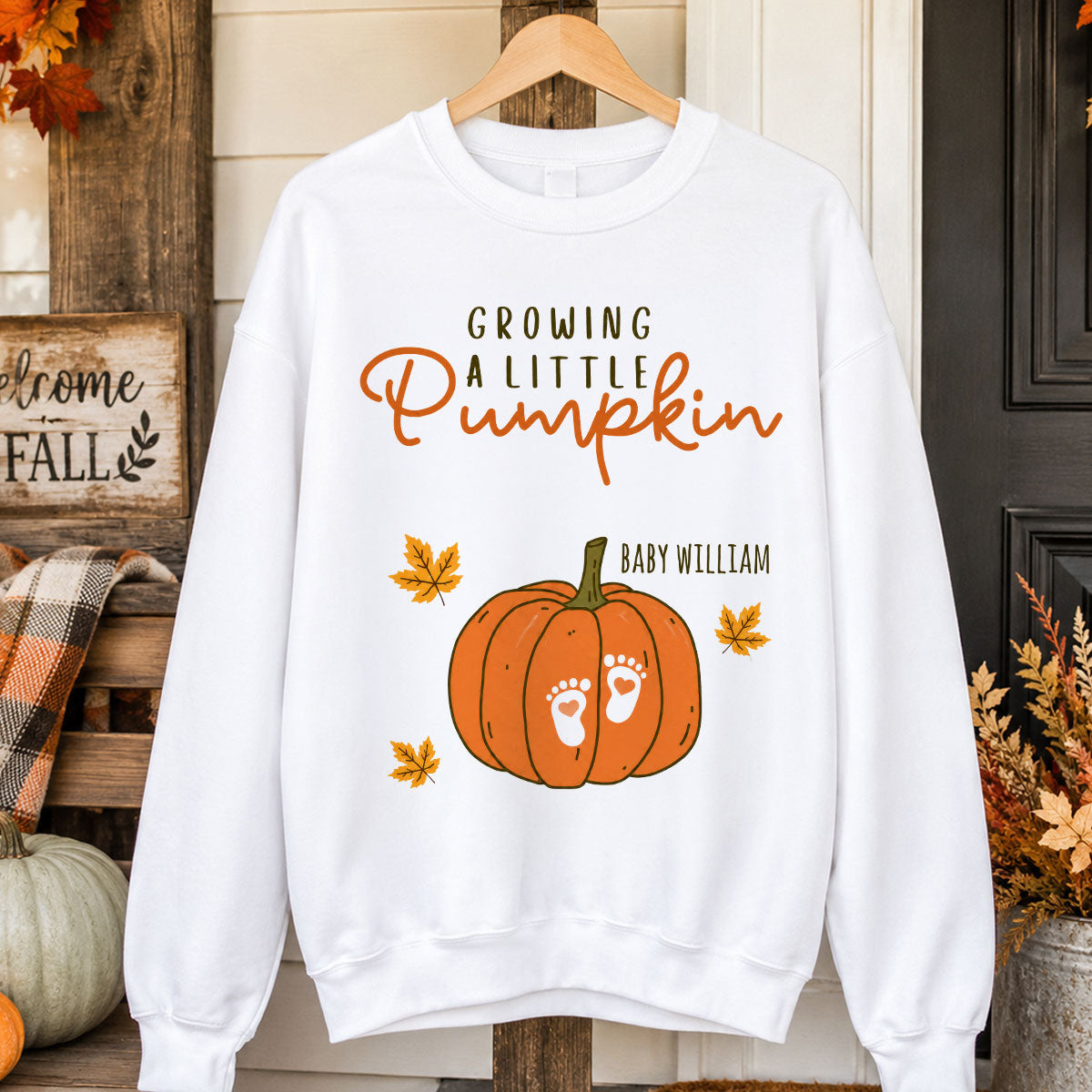 Trending Growing A Little Pumpkin - Personalized Shirt - Fall Season Gift For Wife, Daughter