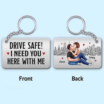 Sexy Kissing Couple Outline Sketch Background Personalized Metal Keychain