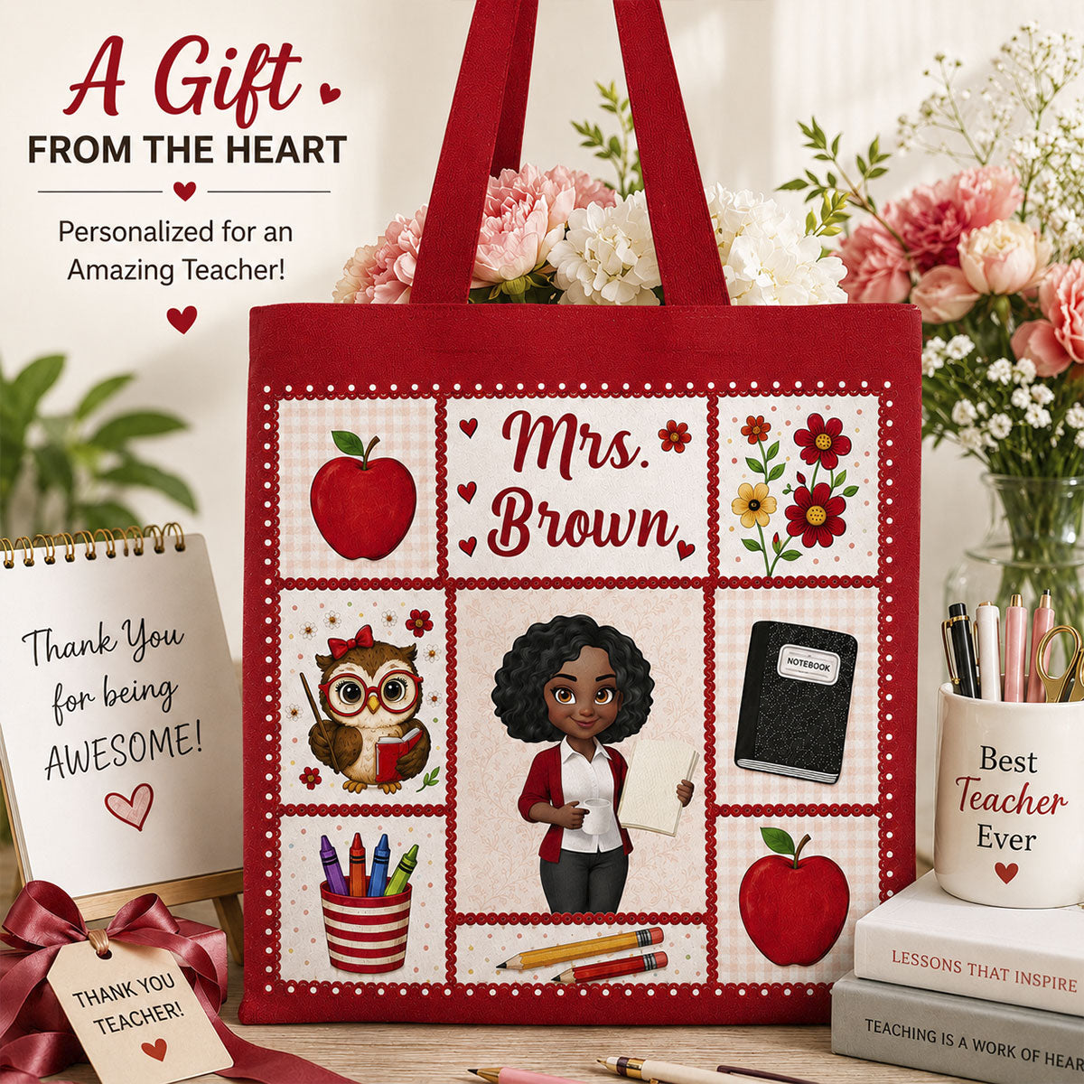 Amazing Teacher - Personalized Tote Bag - Back To School Gift For Teachers, Besties