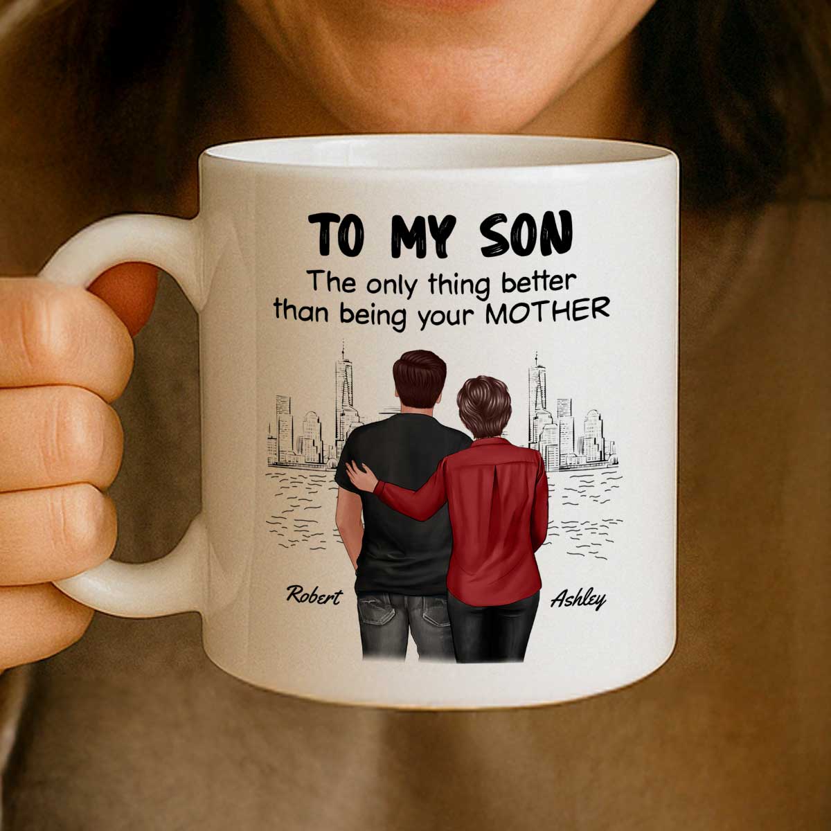 From Mom To Son Watching You Be A Dad Personalized Mug, Father's Day Gift For Son
