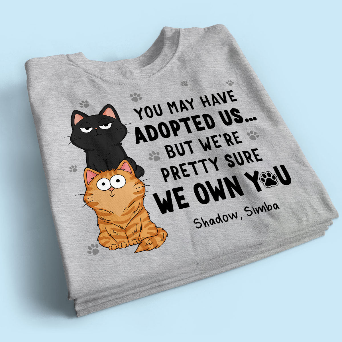 We Own You Human Servant Funny Gift For Cat Lover Stacked Cats Personalized Shirt
