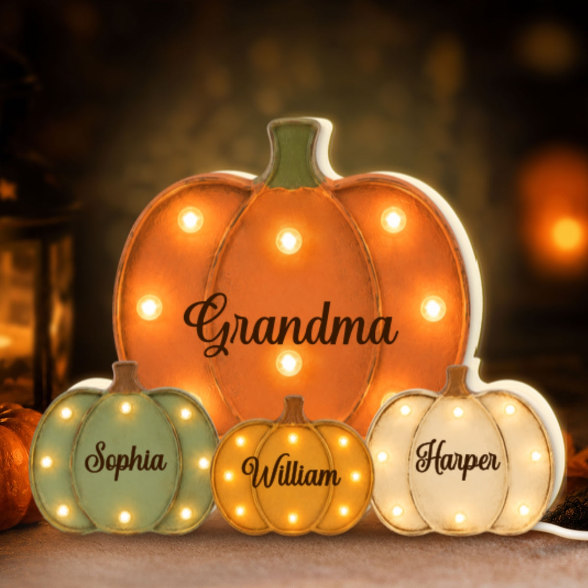 Grandma Little Pumpkins Marquee 2D Flat - Personalized Light Box