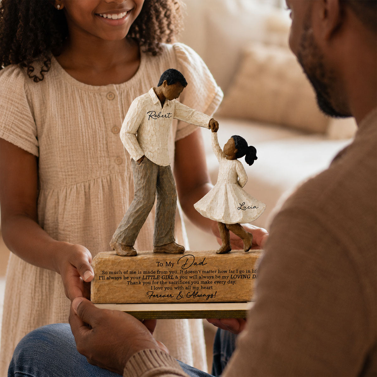 I Will Always Be Your Little Girl Father & Daughter Dancing 2D Flat Printed - Personalized 2-Layered Wooden Plaque - Sentimental Father's Day Gift For Dad From Daughter