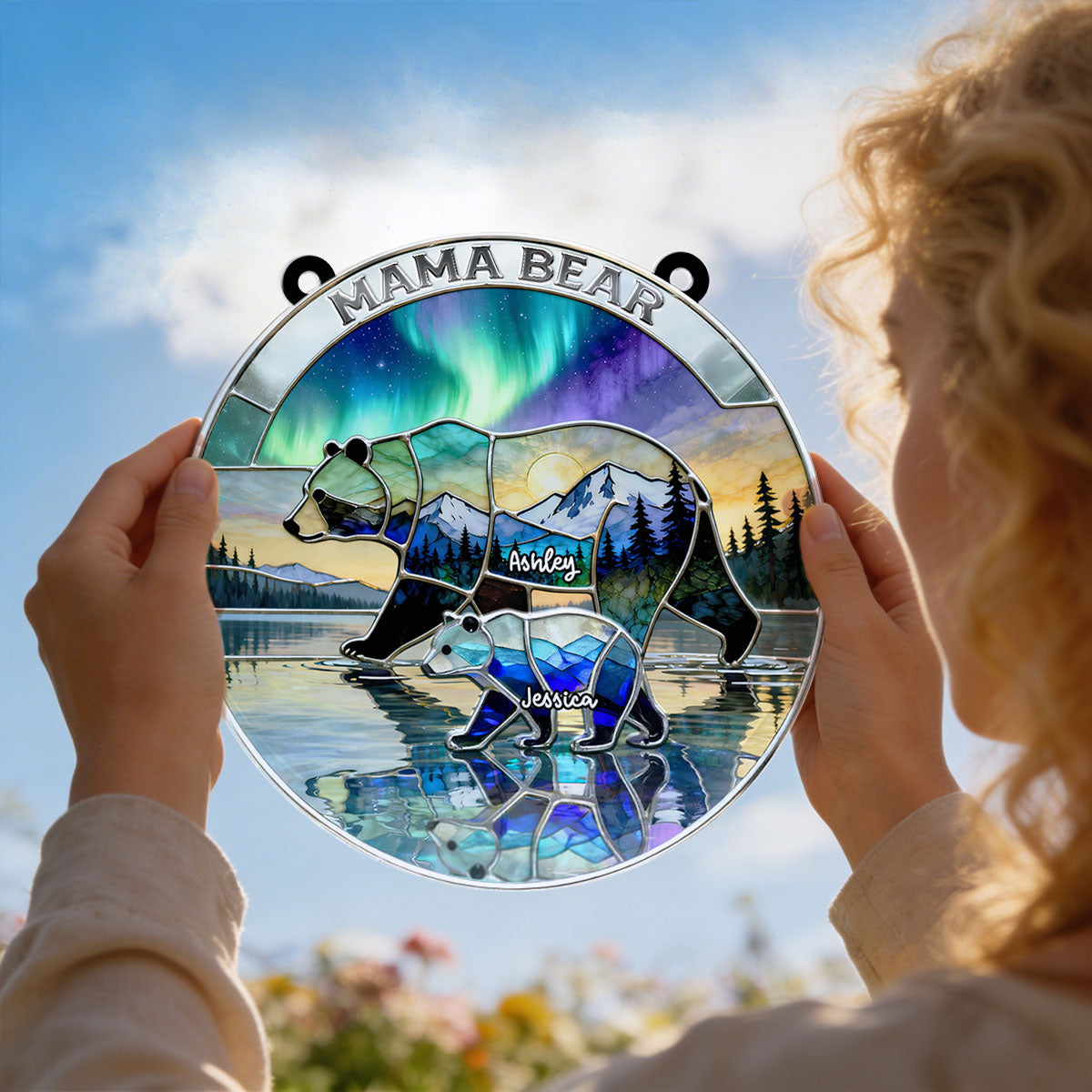 Mama Bear - Personalized Acrylic Window Hanging - Heartfelt Mother's Day Gift for Mom, Wife