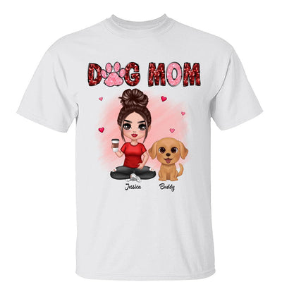 Watercolor Cute Dogs Valentine‘s Day Dog Mom Personalized Shirt