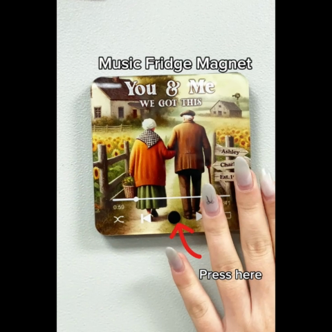 Eternal Love Couple Growing Old Together Personalized Bluetooth Music Fridge Magnet, Heartfelt 2025  Gift For Couple, For Him, For Her, Boyfriend, Girlfriend, Husband, Wife