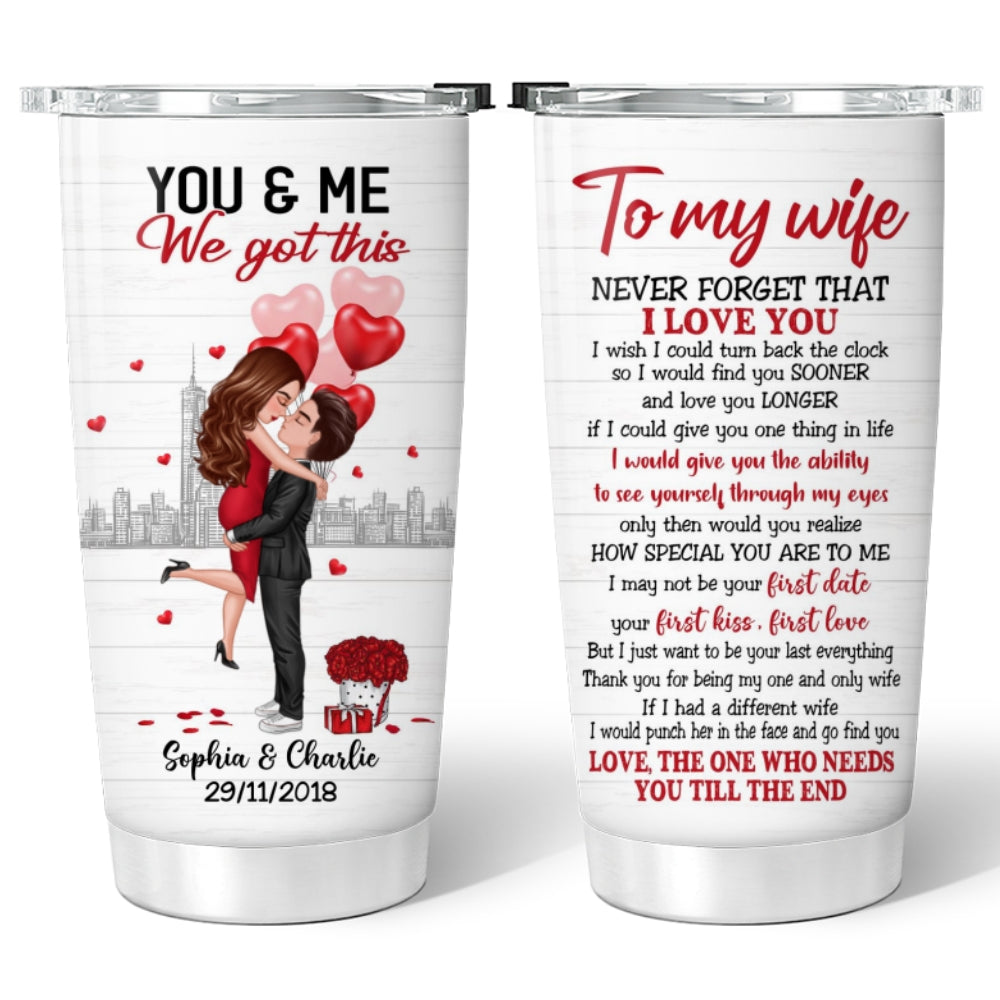 To My Wife Valentine‘s Day Gift For Him For Her Personalized Tumbler