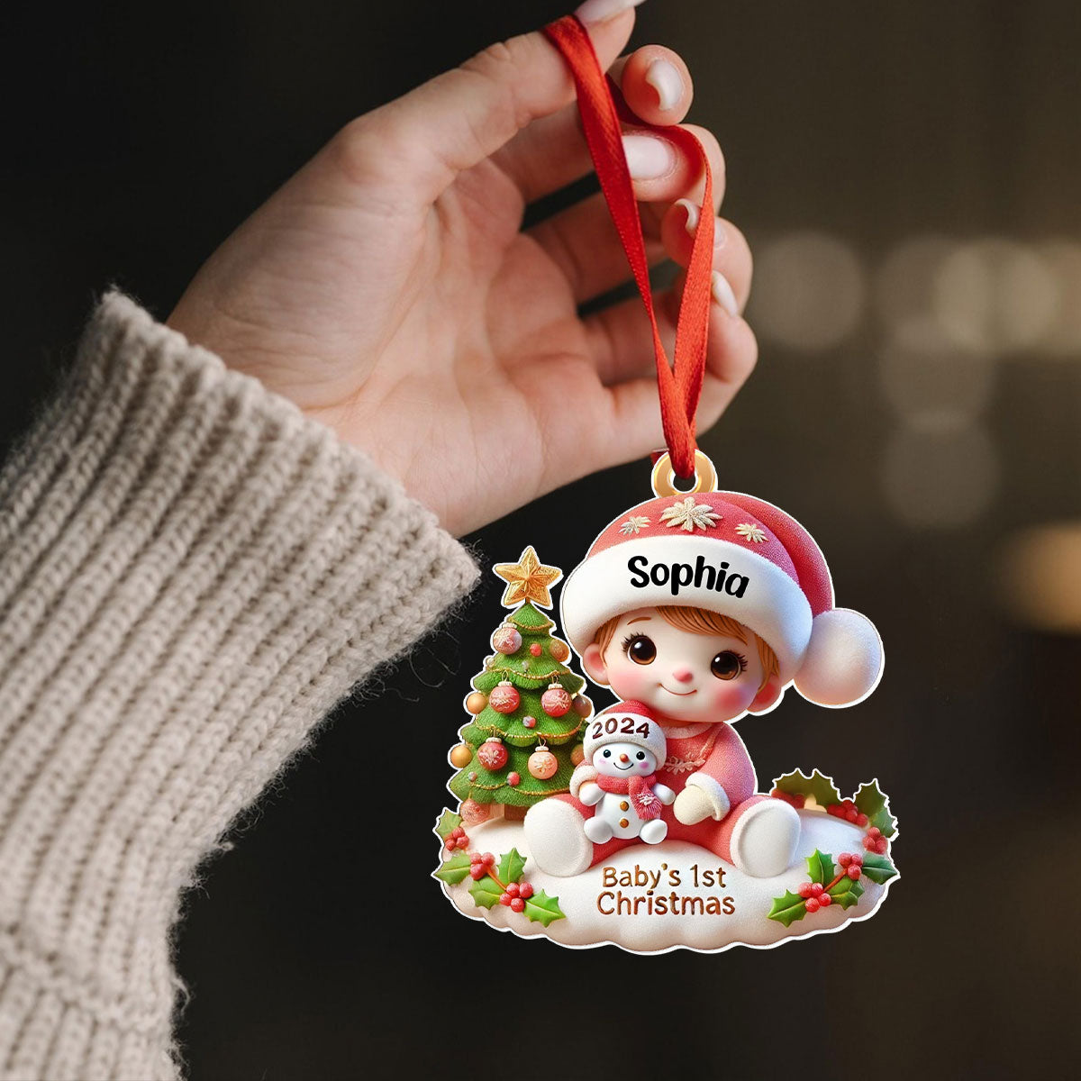 Precious Moments Baby’s First Christmas Dated 2025 Acrylic Ornament, Lovely Keepsake to Celebrate Baby's First Christmas, Christmas Decor For Newborns
