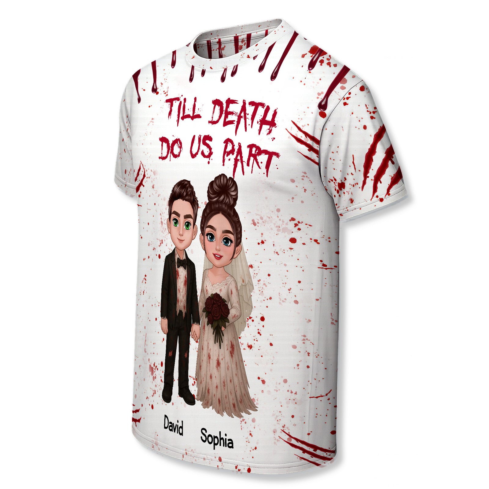Halloween Horror Theme Couple Matching Personalized Shirt