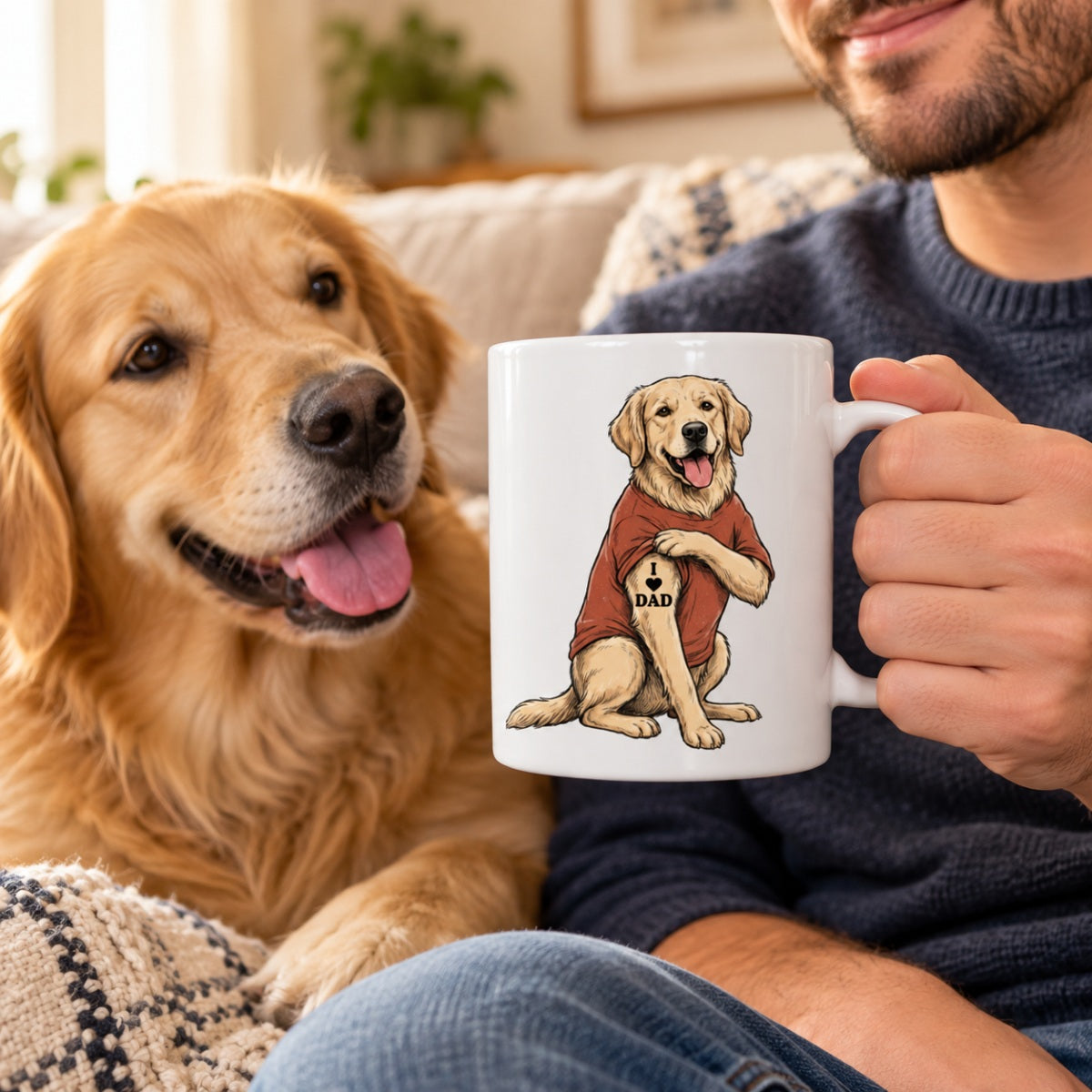 Custom Tattooed Dog Cat Pet from Photo - Personalized Mug - Gift for Dog Mom, Dog Dad, Cat Mom, Cat Dad