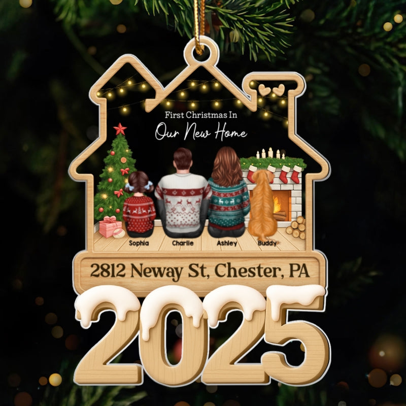 Family First Christmas In New Home - Personalized Acrylic Ornament - Unique Christmas Gift For Couple, Family