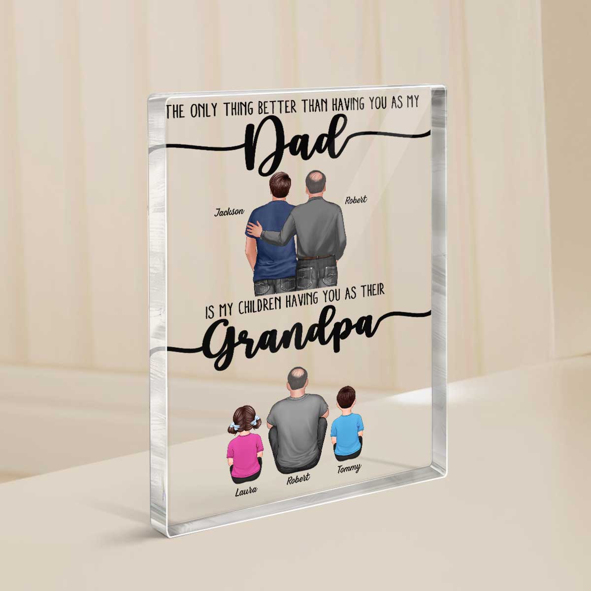 The Only Thing Better Than Dad Grandpa Back View Personalized Acrylic Block, Father's Day gift from Son
