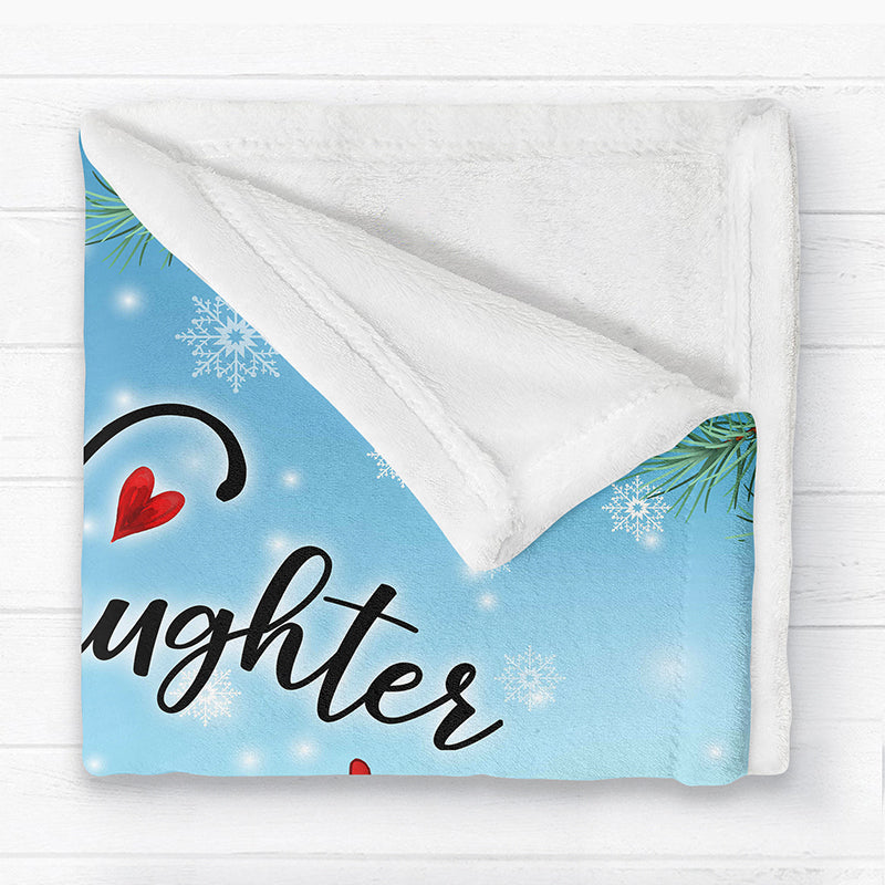 Doll Like Mother Like Daughter Sitting In Snow Christmas Personalized Fleece Blanket