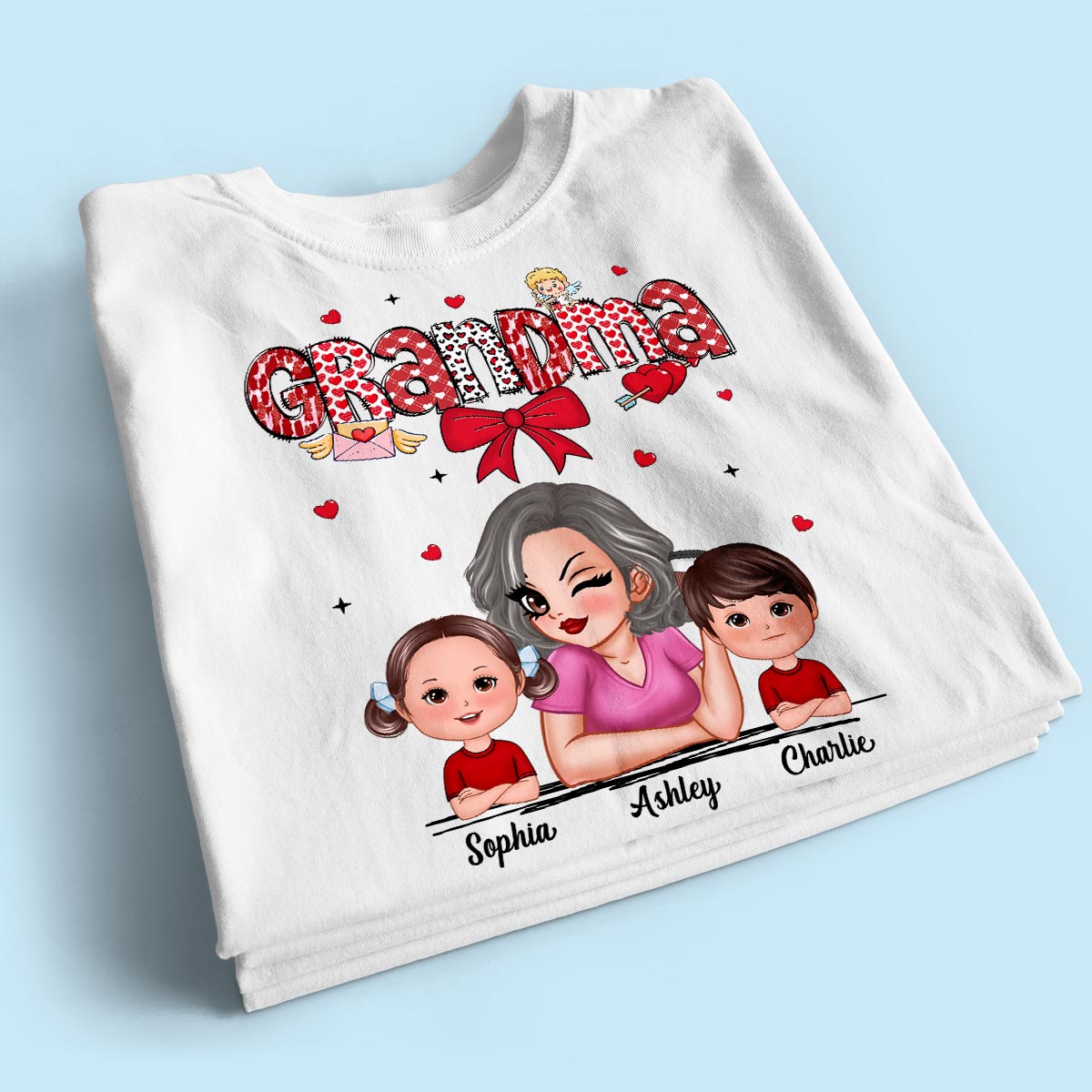 Grandma And Grandkids  Personalized Shirt,  Gift For Grandma