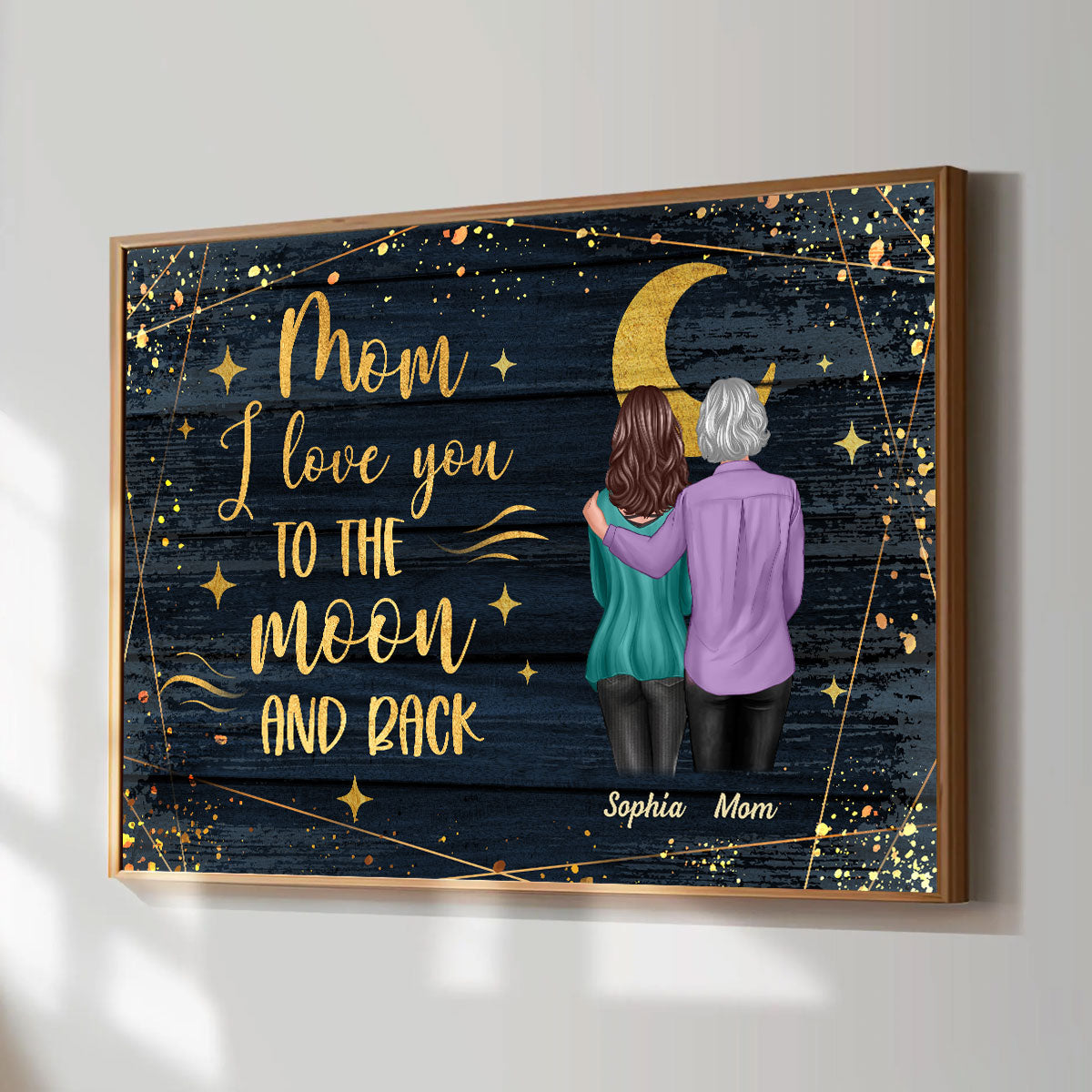 Mom I Love You to the Moon and Back Personalized Poster