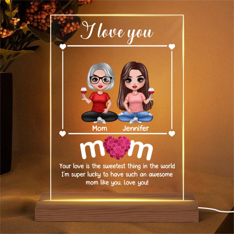 Mom Love The Sweetest Thing Mother‘s Day Gift Personalized Rectangle LED Night Light