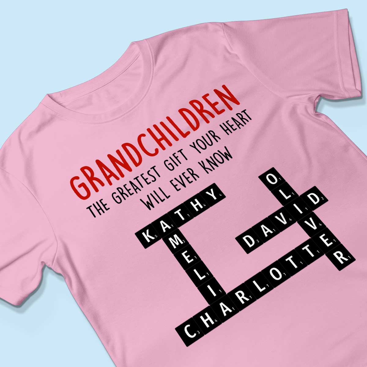 Grandchildren The Greatest Gift Your Heart Will Ever Know, Crossword Puzzle Personalized Shirt