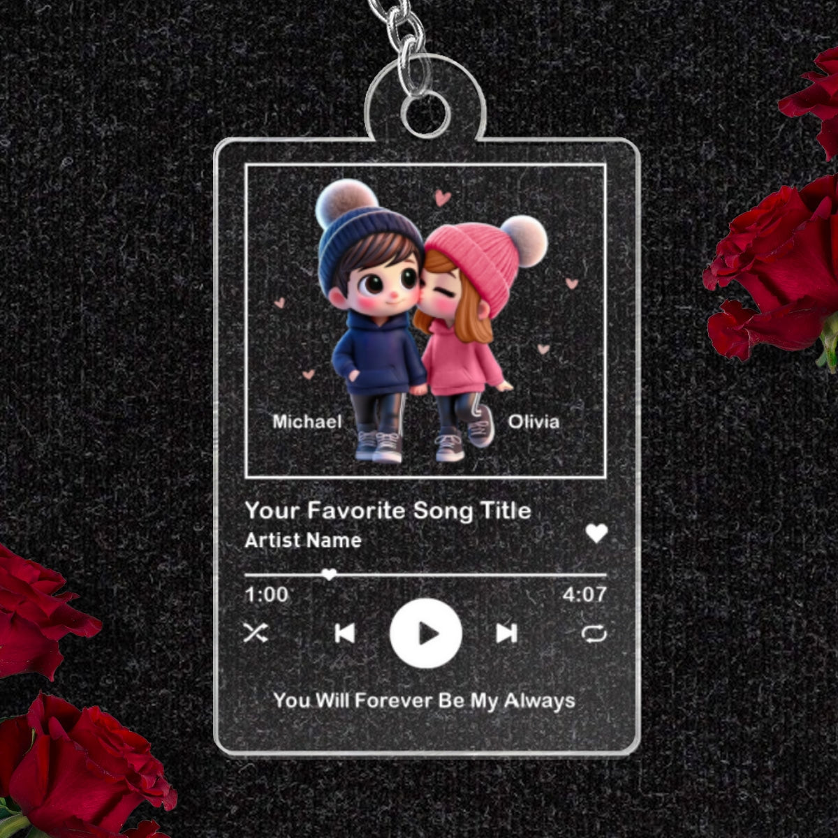 Cute Couple, Personalized Song Keychain, Wedding Gifts, Anniversary Gifts,  Gifts, Gifts For Couples