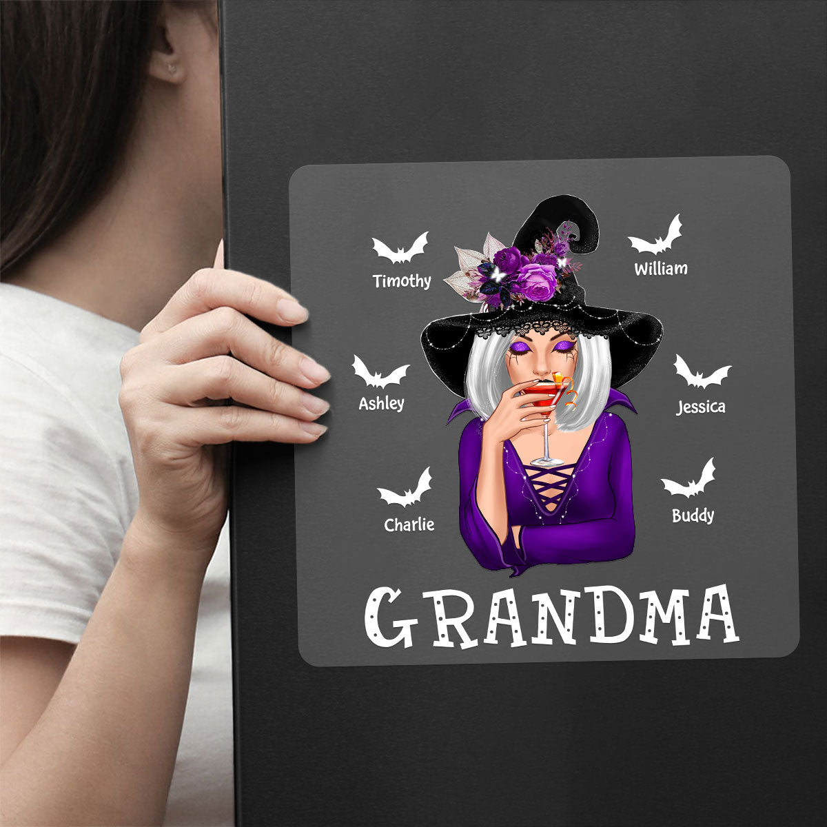 Halloween Witch Mom Grandma Personalized Decal, Halloween Decoration