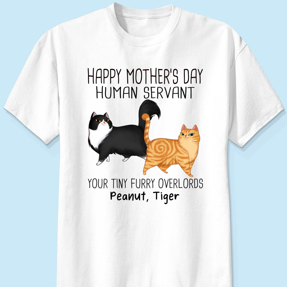 Cartoon Walking Cats Happy Mother‘s Day Cat Human Servant Personalized Shirt