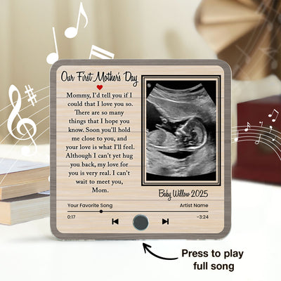 Melody For Mom & Baby Ultrasound Baby Image Mom-To-Be Personalized Music Fridge Magnet, Perfect Gift For Pregnant Wife
