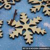 Set of 8 Snowflake Shaped Wooden Ornaments - Minimalism Christmas Decoration, Ornaments, Unique Holiday Decor, Christmas Family Gift