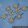 Set of 8 Snowflake Shaped Wooden Ornaments - Minimalism Christmas Decoration, Ornaments, Unique Holiday Decor, Christmas Family Gift