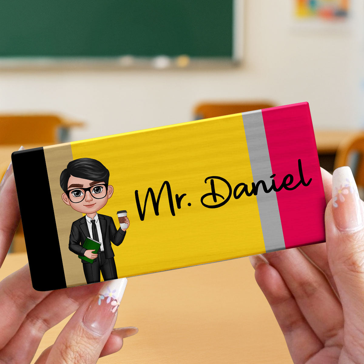 Doll Teacher Personalized Chalkboard Whiteboard Eraser with Marker, Teacher Appreciation Gift, Back To School Gift