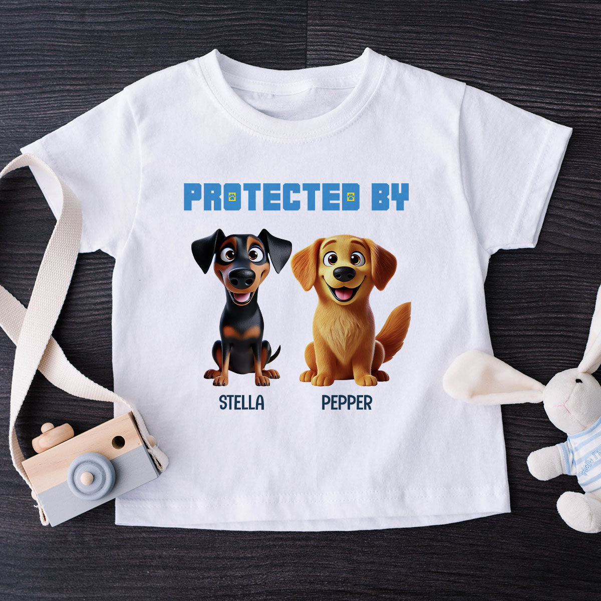 Protected By Dogs Personalized Baby Onesie Baby Shirt