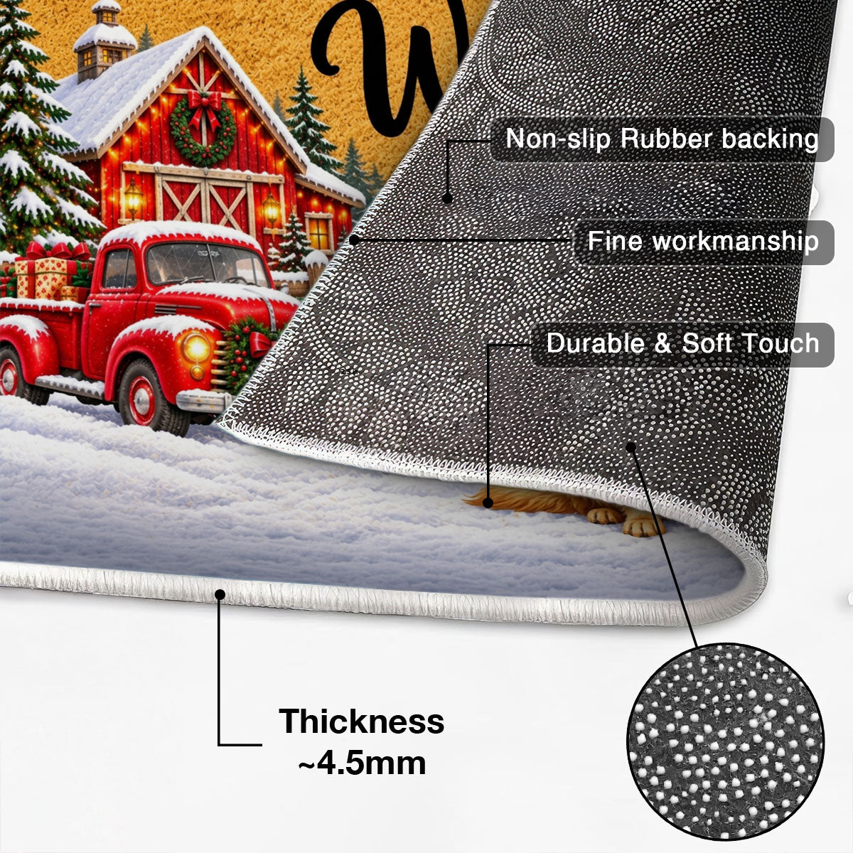 Cute Christmas Dog Cat Upload Photo - Personalized Doormat - Christmas Decoration For Pet Lovers