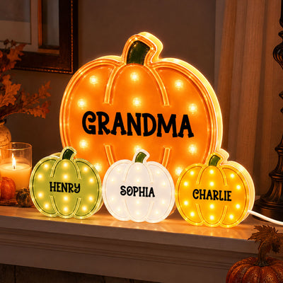 Cozy Fall Grandma Pumpkin Patch - Personalized Light Box - Fall Decor For Grandma