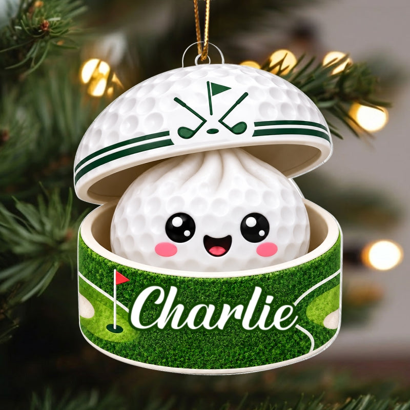 Custom Golf Dumpling Squishy Style - Personalized Acrylic Ornament - Christmas Gift for Son, Daughter, Grandkids