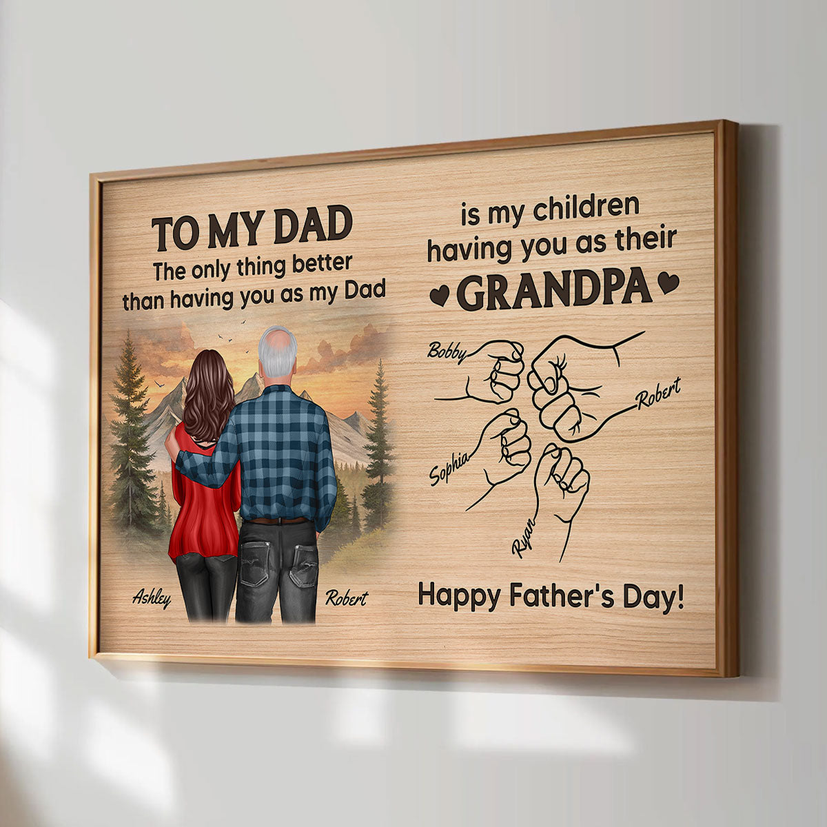 To Dad My Children Having You As Their Grandpa Fist Bumps Personalized Poster, Gift For Dad