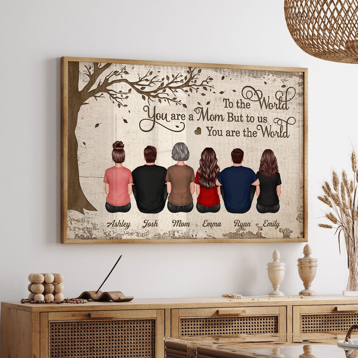 To Us You Are The World - Personalized Poster - Heartfelt Gift For Dad, Mom
