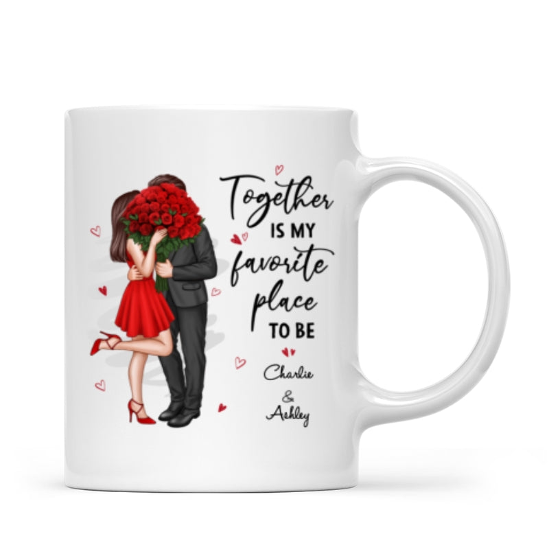 Together Is My Favorite Place To Be Couple Valentine‘s Gift For Him For Her Personalized Mug