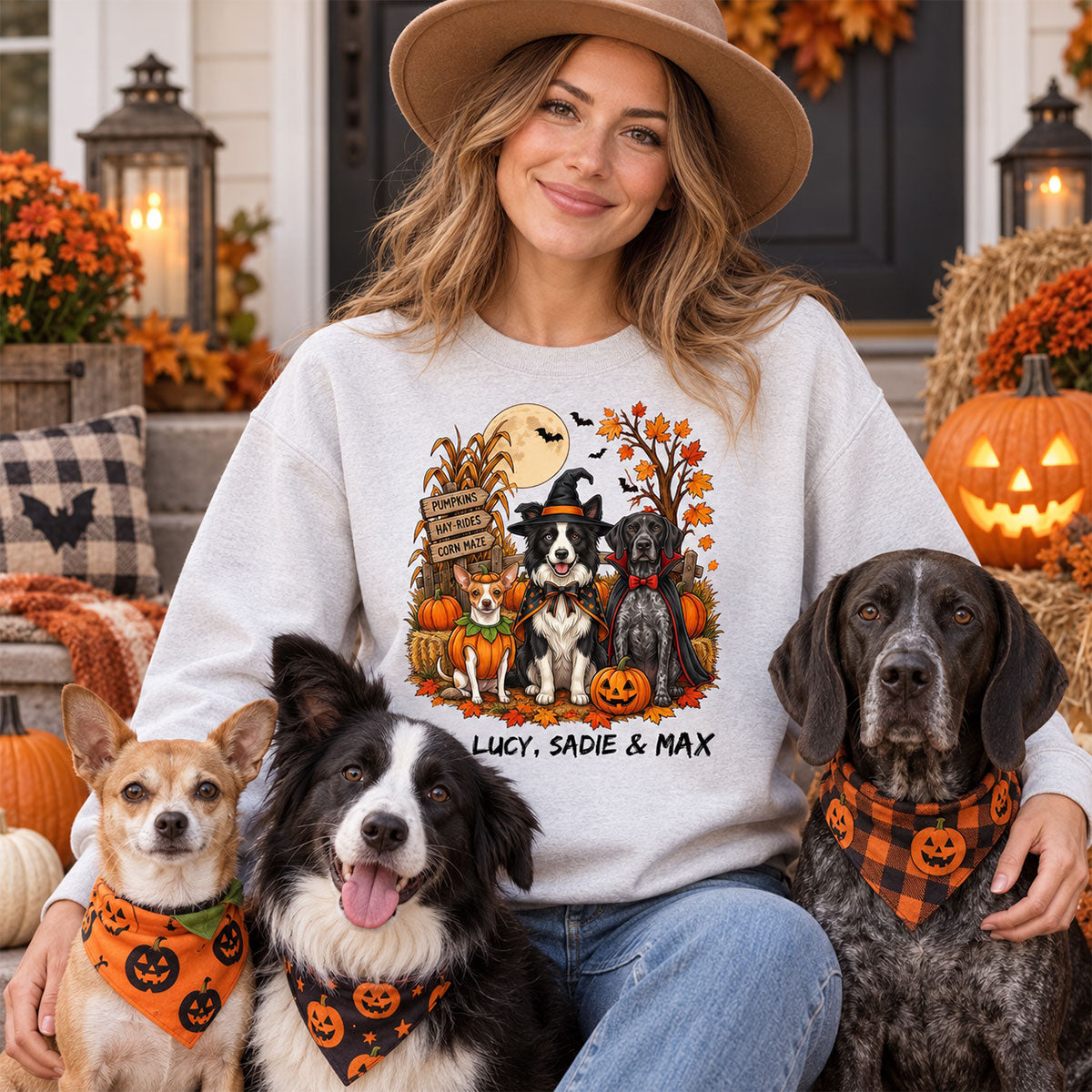 Halloween Dog Cat Upload Photo - Personalized Shirt - Halloween Gift For Dog Lovers, Cat Lovers
