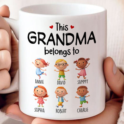 This Grandma Belongs to Cute Grandkids - Personalized Mug - Heartfelt Gift for Grandma