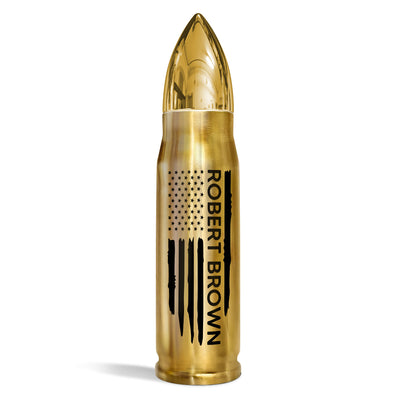 Unique Gift For Husband Dad Grandpa Flag Name Personalized Bullet Tumbler